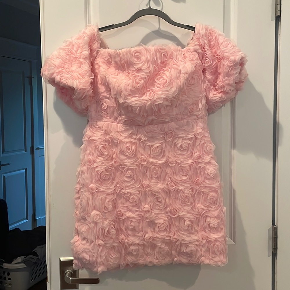 Milly pink rosette dress size 8